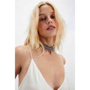 Free People Dancefloor Chainmail Choker Silver adjustable Sold Out NWT New